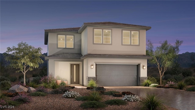 view of front of house featuring a garage