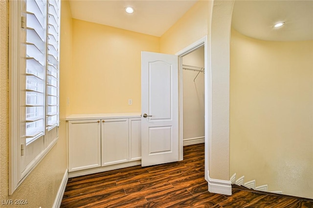 interior space featuring dark hardwood / wood-style floors