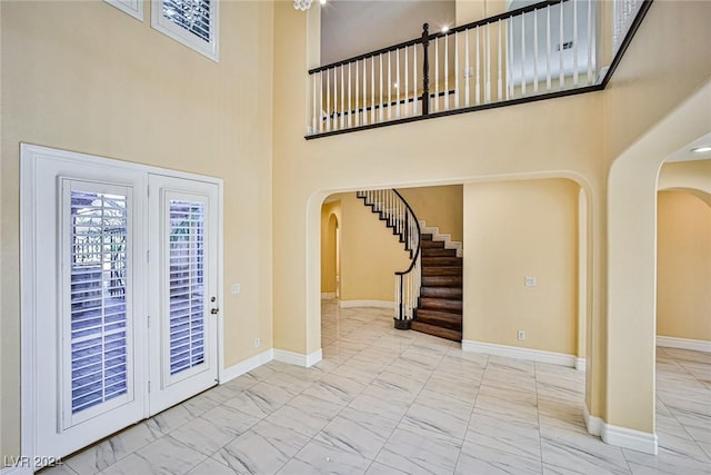 entrance foyer with a high ceiling