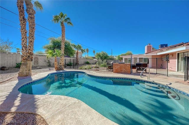 view of pool featuring a patio area