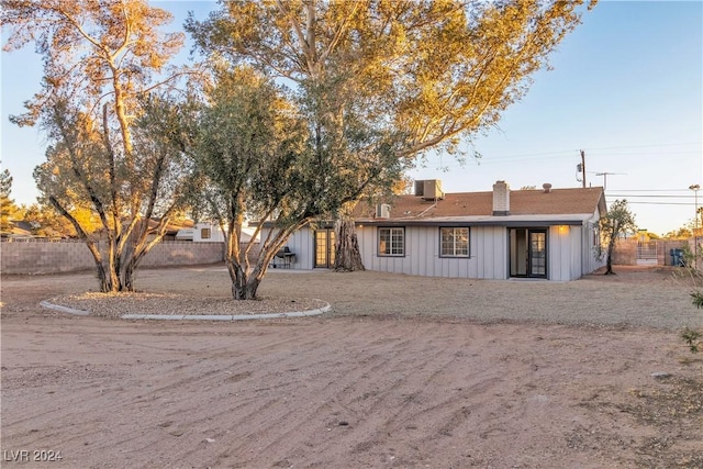 view of front of property featuring cooling unit