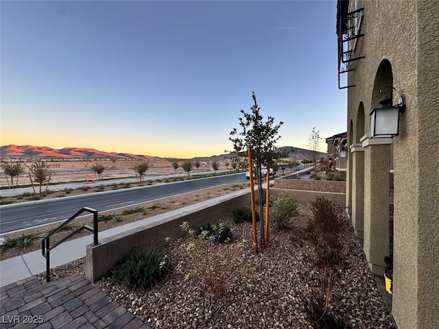 exterior space with a mountain view