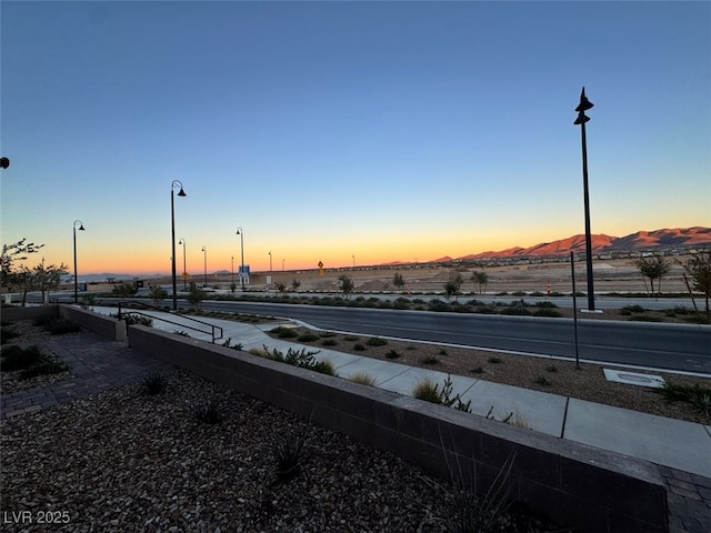 exterior space with a mountain view