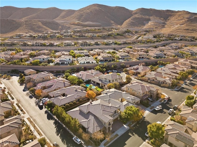 aerial view with a mountain view