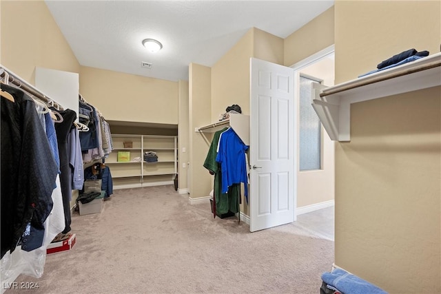 spacious closet with carpet floors