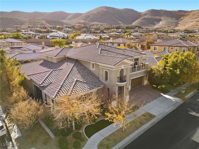 aerial view featuring a mountain view