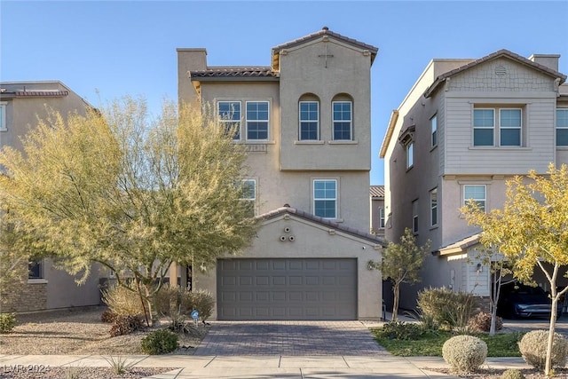 view of front of house with a garage