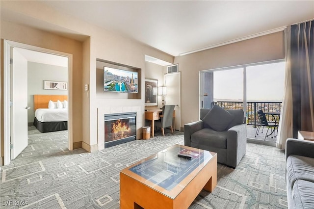 view of carpeted living room