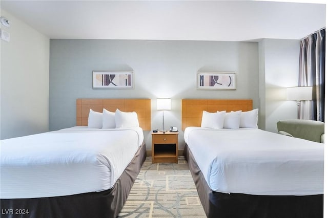 bedroom featuring light hardwood / wood-style floors