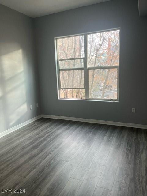 spare room featuring dark wood-type flooring