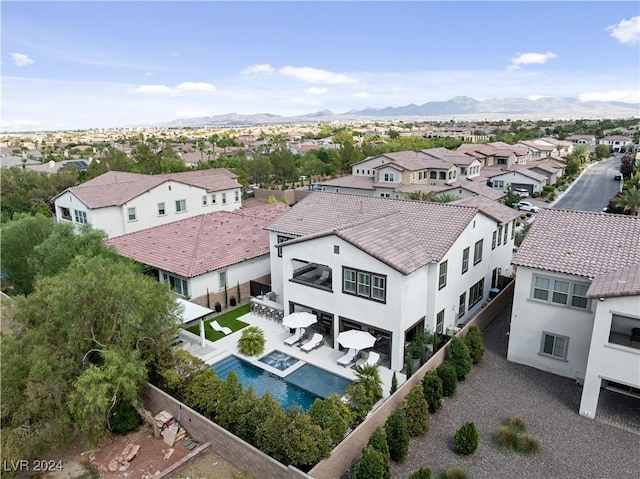 aerial view featuring a mountain view