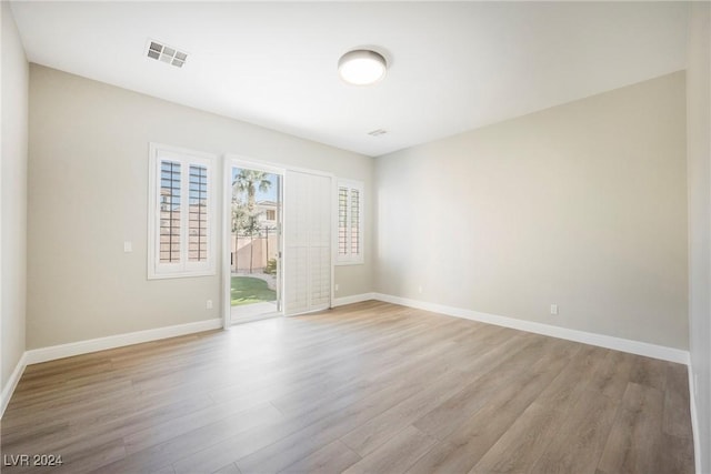 empty room featuring light wood-type flooring