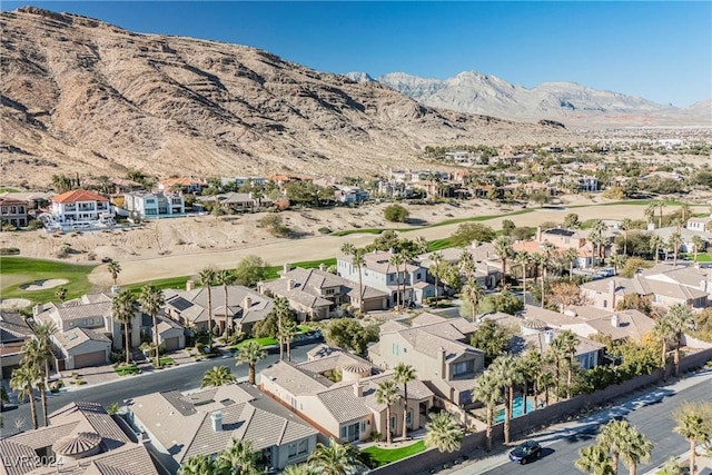 aerial view with a mountain view