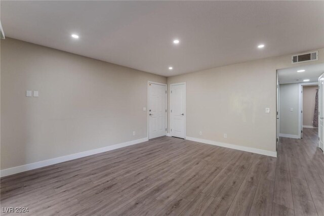 empty room featuring light wood-type flooring