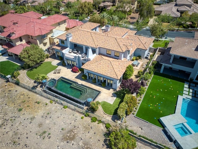 aerial view featuring a residential view