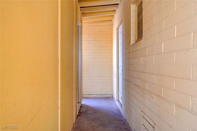 corridor with concrete floors