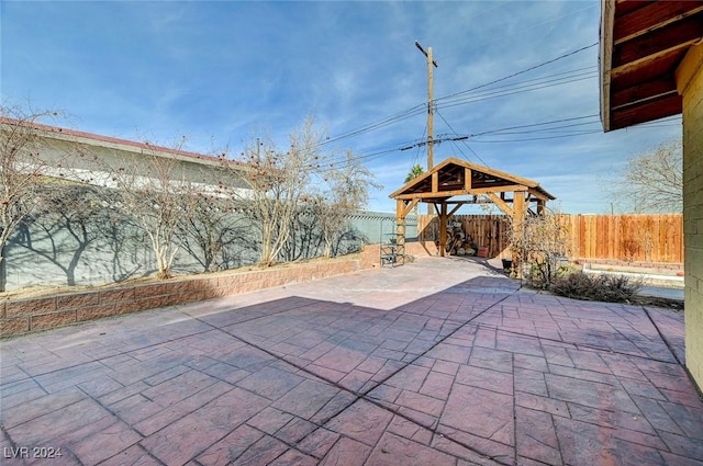 view of patio with a gazebo