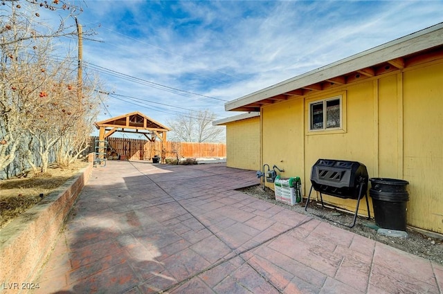 view of patio / terrace with a gazebo