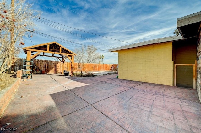 view of patio / terrace with a gazebo