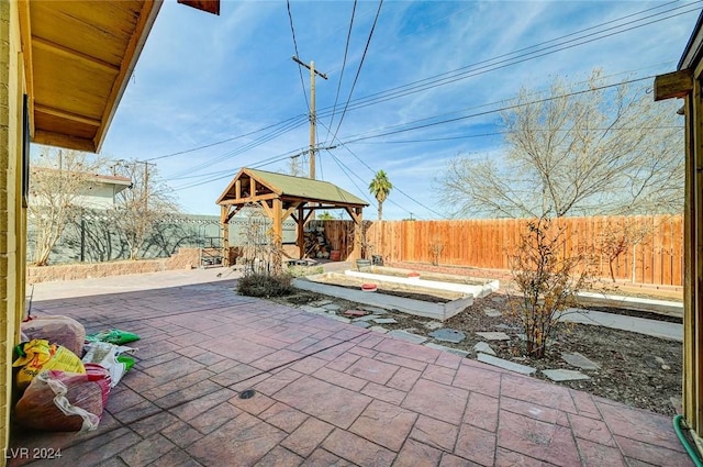 view of patio / terrace with a gazebo