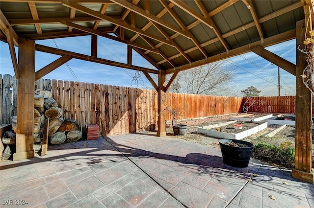 view of patio / terrace featuring a gazebo