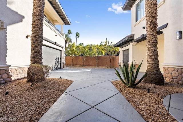 view of home's exterior with a garage