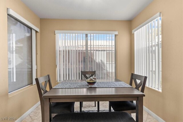 view of tiled dining room