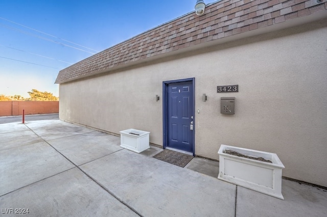 view of doorway to property