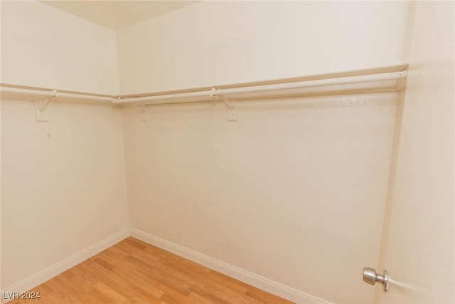 spacious closet featuring hardwood / wood-style flooring