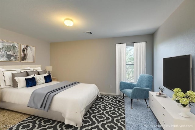 bedroom featuring carpet flooring