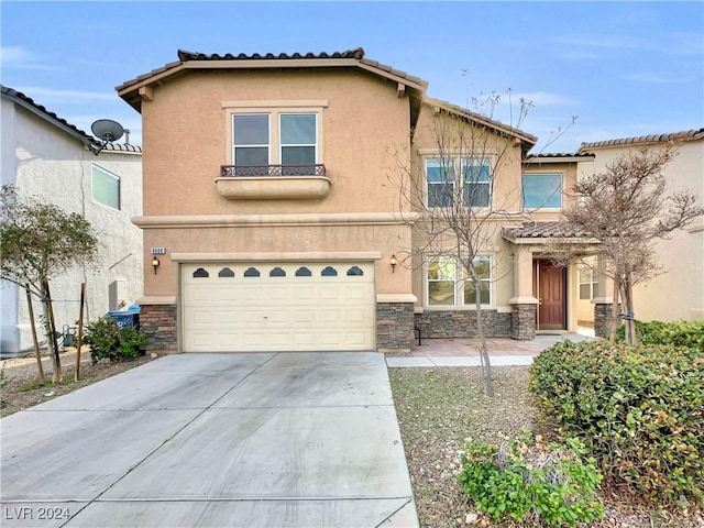 view of front of home with a garage