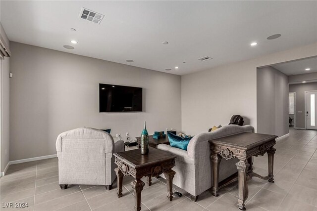 view of tiled living room