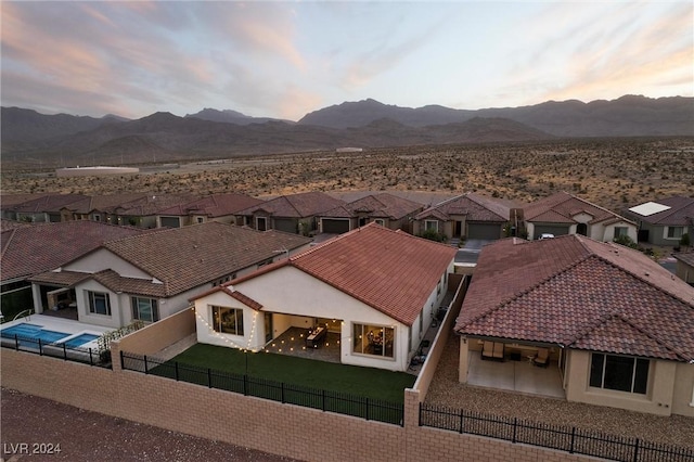 exterior space featuring a mountain view