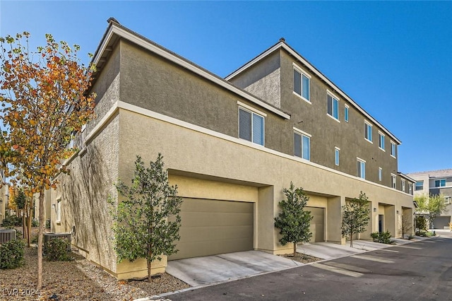 exterior space featuring a garage