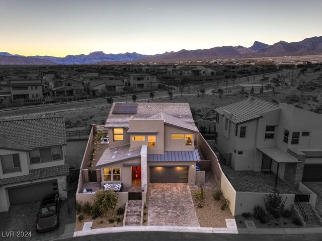 view of front facade with a mountain view