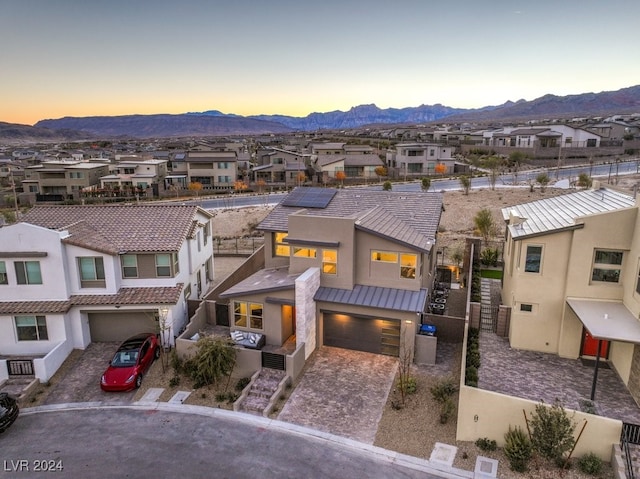 exterior space featuring a mountain view