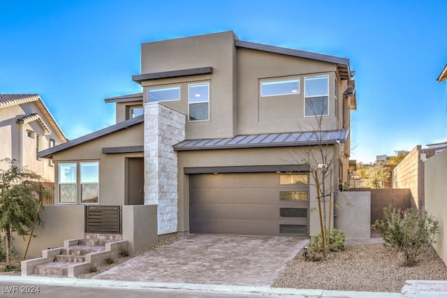 view of front of house with a garage