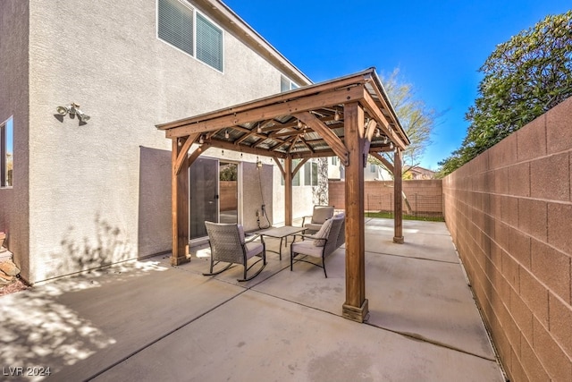 view of patio / terrace with a gazebo