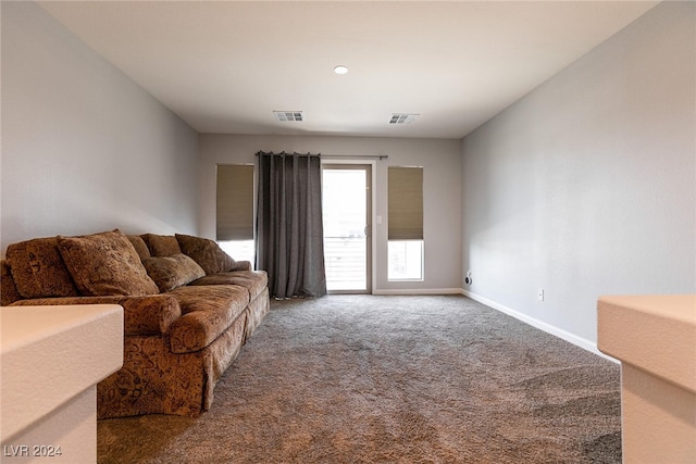 living room featuring carpet floors