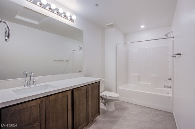 full bathroom featuring vanity, toilet, and shower / bathtub combination