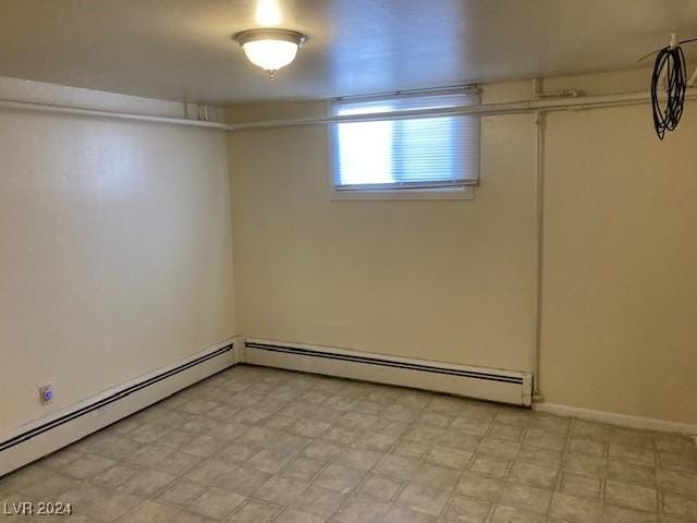 empty room with baseboard heating