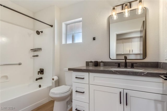 8705 Villa Ridge Dr, Las Vegas, NV 89134 - full bathroom featuring vanity,  shower combination, and wood finished floors