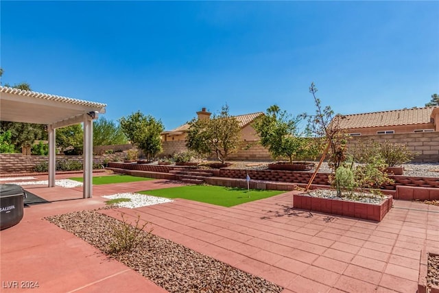 view of patio with a pergola