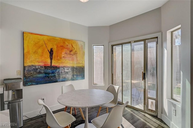 dining room with hardwood / wood-style floors and a wealth of natural light