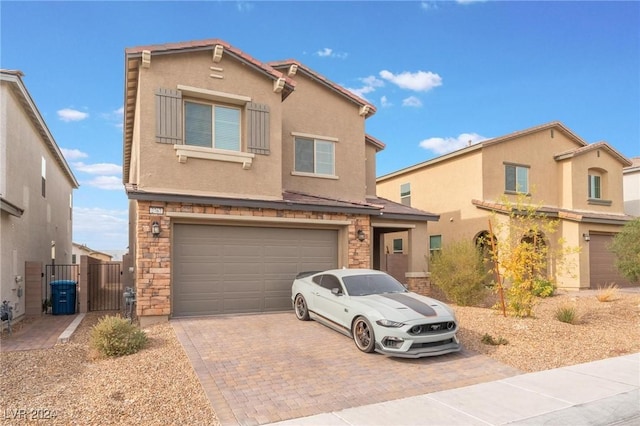 view of front of home with a garage