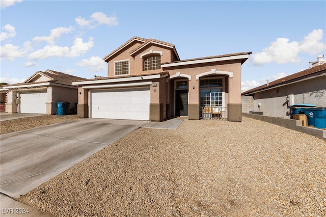 front facade with a garage