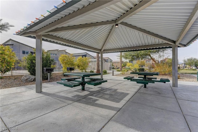 view of property's community featuring a gazebo and a patio