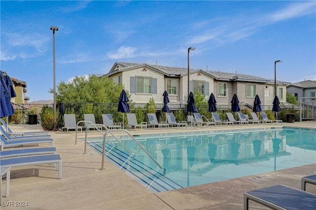 view of pool with a patio area