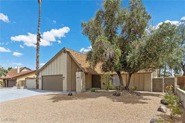 view of front of property featuring a garage