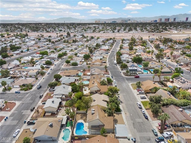 aerial view featuring a mountain view